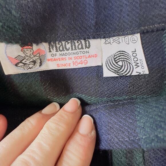 Macnab Scottish Tartan Wool Kilt Skirt Women’s L Plaid Wrap Pleated Fringe 32” - Picture 4 of 10